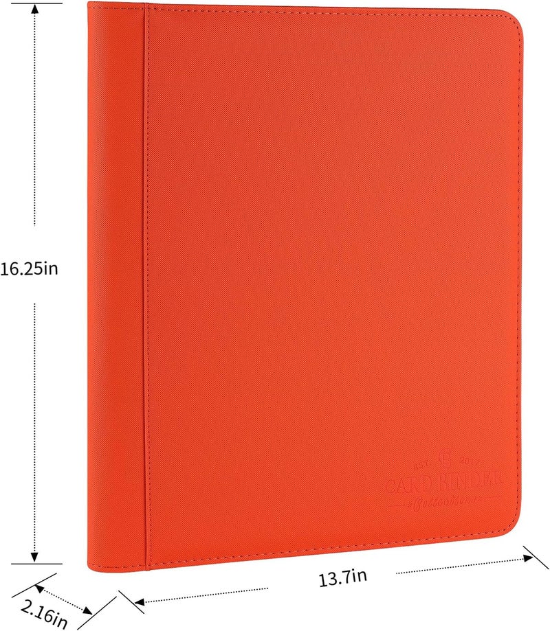 CARDBINDER Toploader Binder,Toploader Hard Cases, 9-Pocket Pages Sleeves Hold up 288 Cards.Toploader Card Binder with Sleeves for “3×4” rigid，Card Holder(Hermes Orange) - Image 2